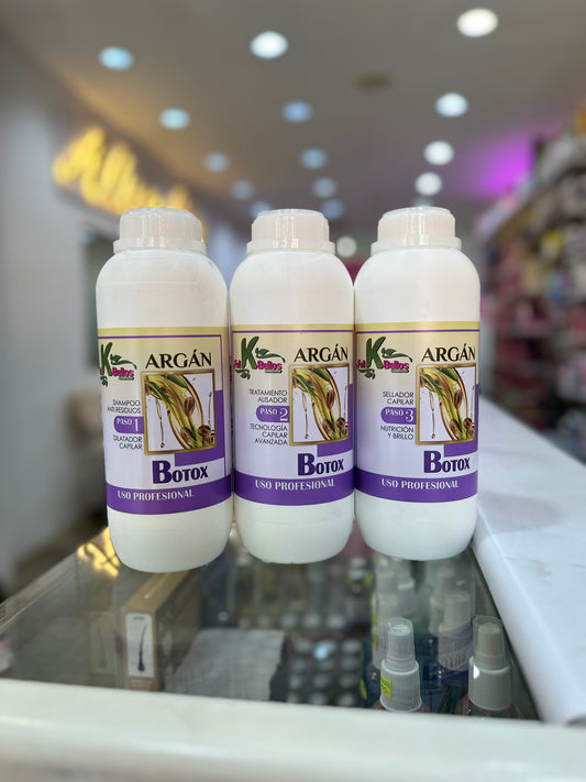 Alisado argan botox suave 3 pasos 500 m