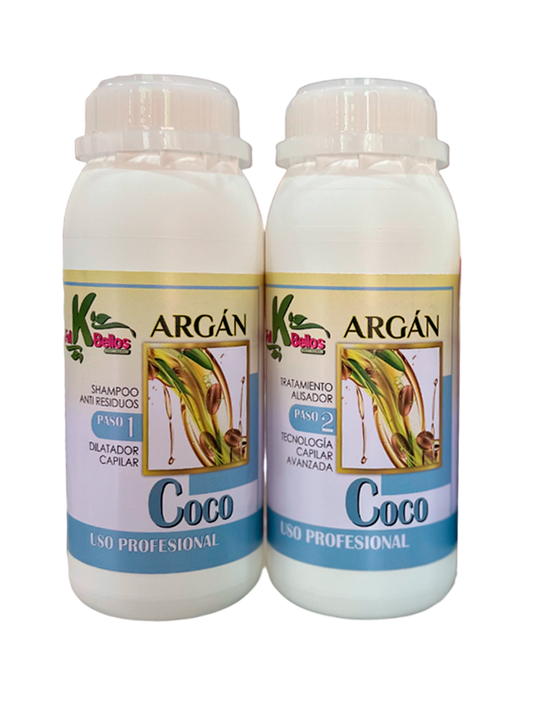 Alisado argan coco medio 2 pasos 500 ml