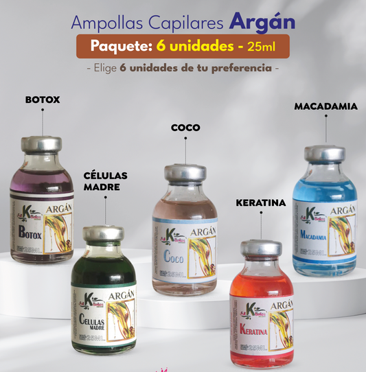 hidratacion capilar argan 25ml 6 unidad